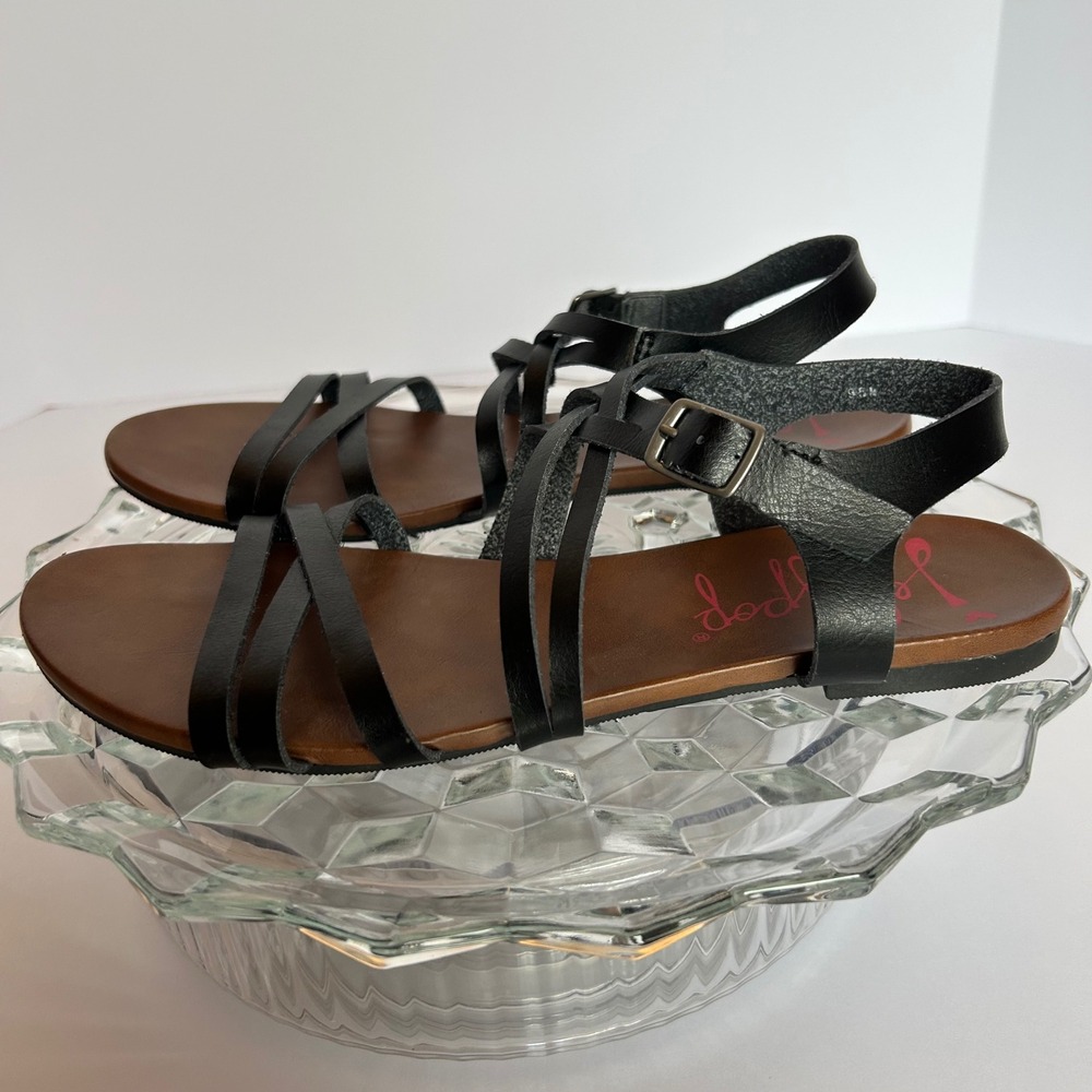 Jellypop Women's Kathryn‎ Black Ankle Strap Gladiator Sandals Size 9.5 M